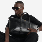 Load image into Gallery viewer, Leather Bags - Weekend Bag (Croco Embossed)
