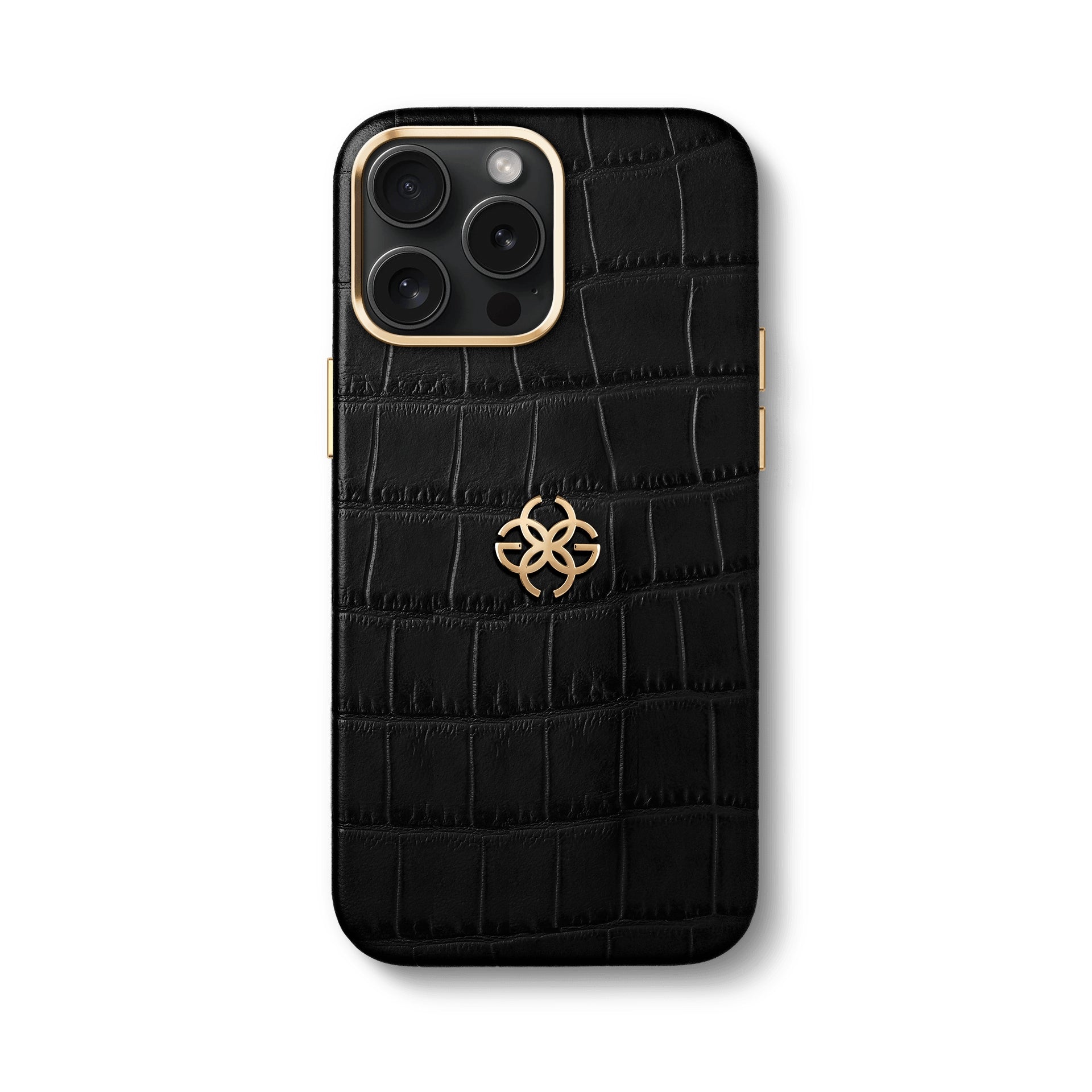 iPhone 15 Case - Leather - Embossed Croco Logo