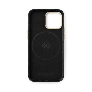iPhone 15 Case - Leather - Embossed Croco Logo
