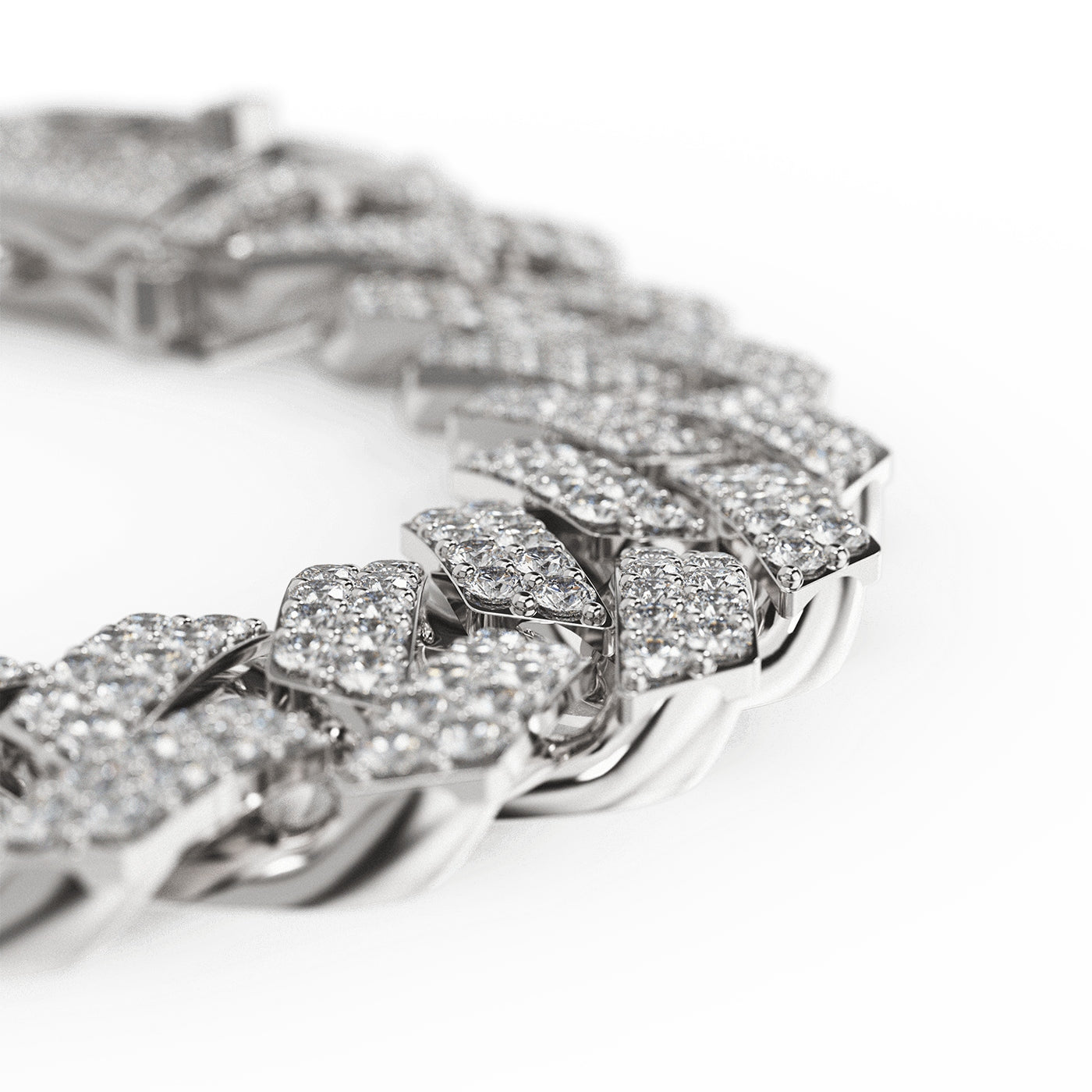 Sterling Silver Cuban Bracelet - Iced