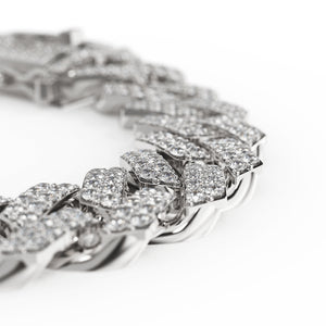 Sterling Silver Cuban Bracelet - Iced