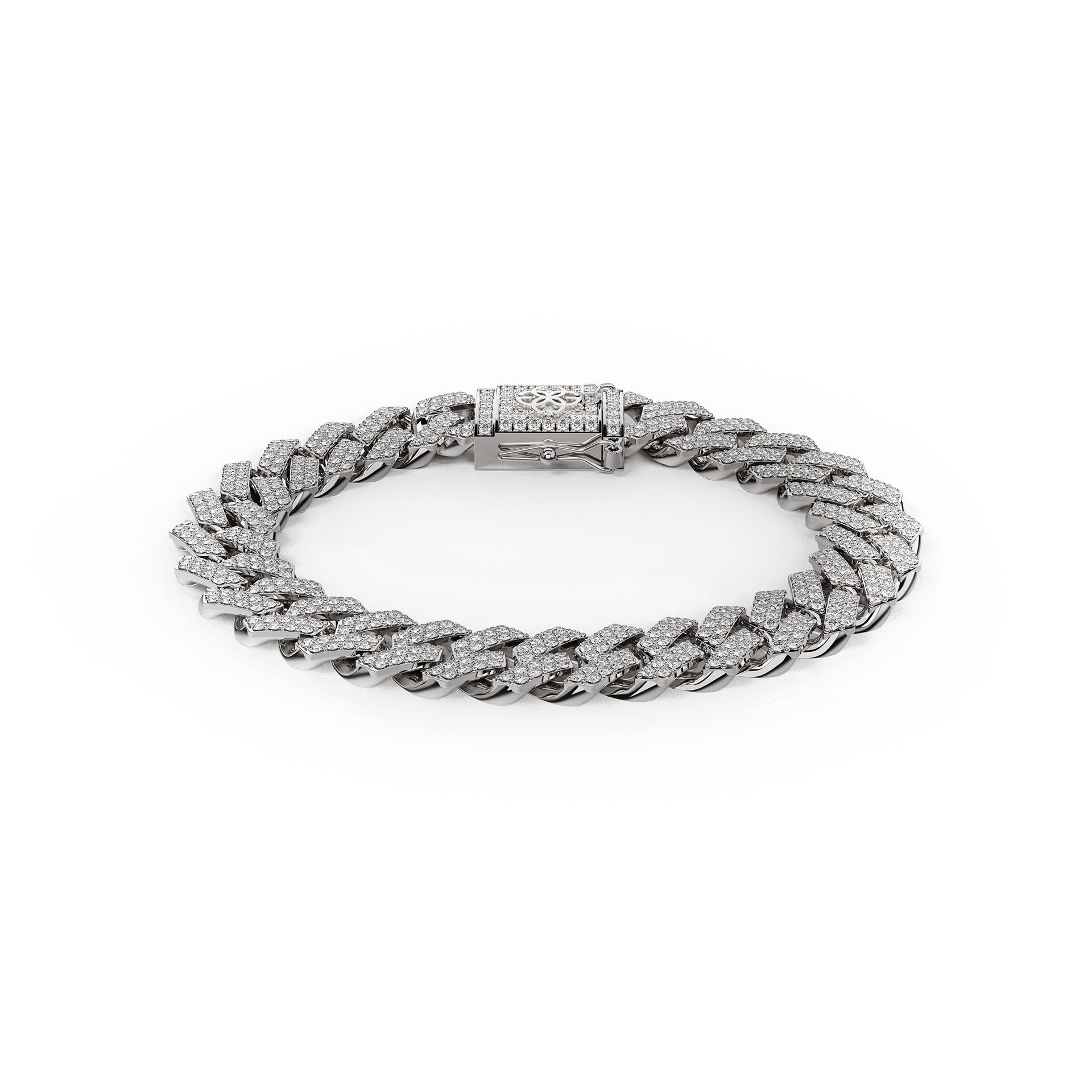 Sterling Silver Cuban Bracelet - Iced