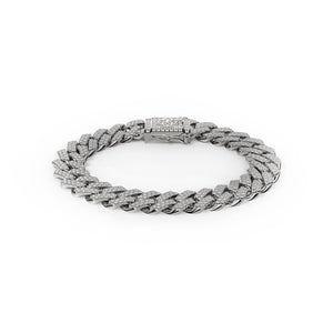 Sterling Silver Cuban Bracelet - Iced