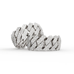 Sterling Silver Cuban Ring - Iced