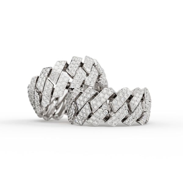 Sterling Silver Cuban Ring - Iced