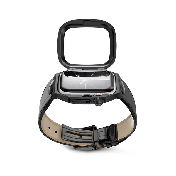 Apple Watch 7 - 9 Case - RO45 - Leather - Black