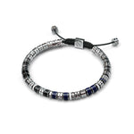 Load image into Gallery viewer, Bracelets EV - Silver - Blue &amp; Black

