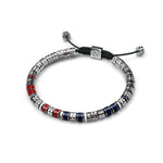 Load image into Gallery viewer, Bracelets EV - Silver - Red &amp; Blue
