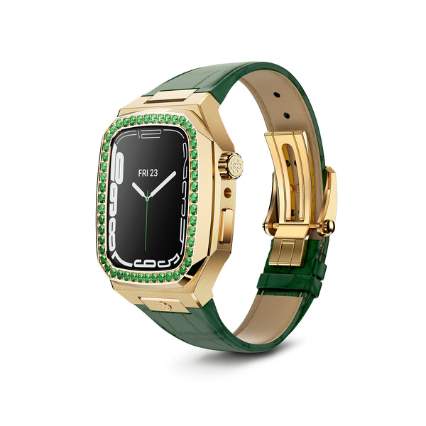 Apple Watch 7 - 9 Case - CLD - Gold (Green Leather)