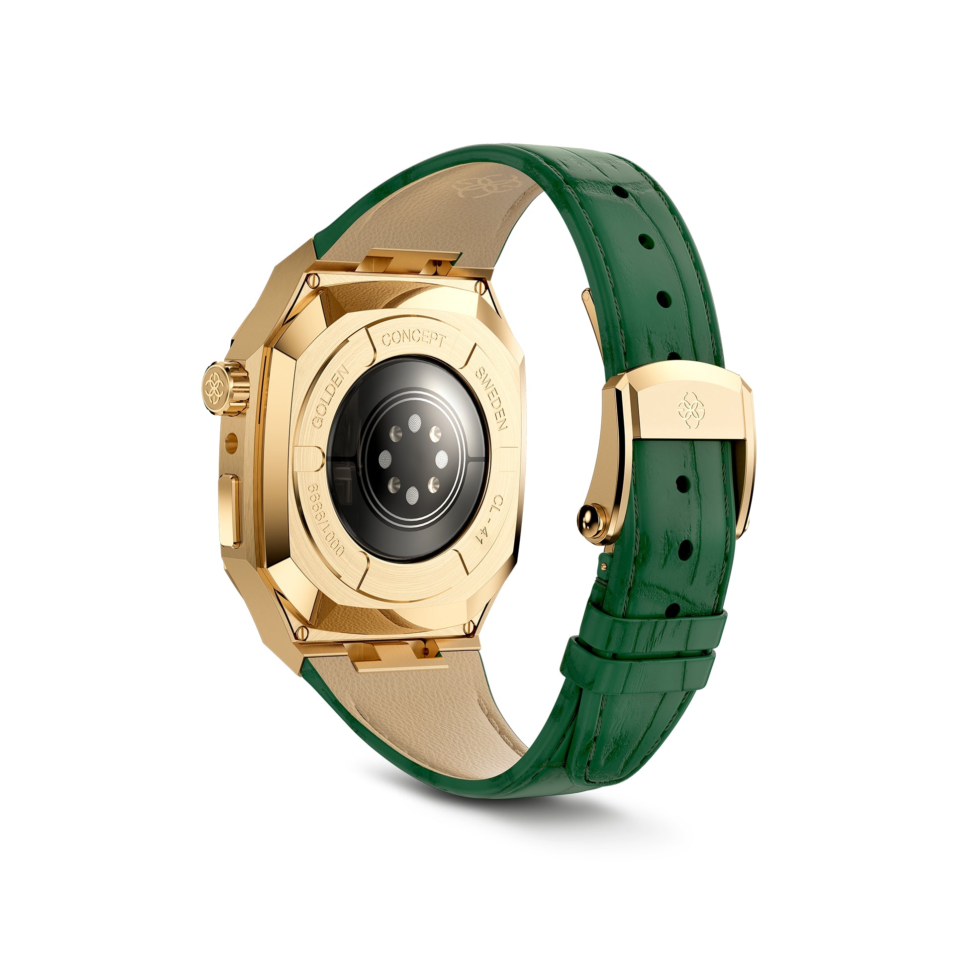 Apple Watch 7 - 9 Case - CLD - Gold (Green Leather)
