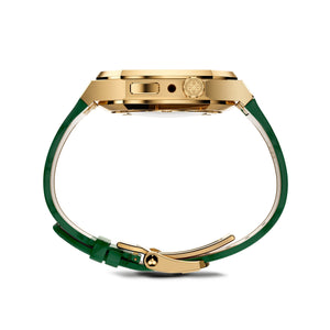 Apple Watch 7 - 9 Case - CLD - Gold (Green Leather)